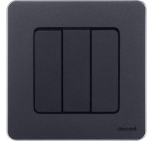 Legrand/Daccord INSPIRIA Антрацит Выключатель 3-кл, винтовые клеммы, 10 AX , 250 В.