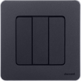 Legrand/Daccord INSPIRIA Антрацит Выключатель 3-кл, винтовые клеммы, 10 AX , 250 В.