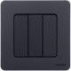 Выключатель трёхклавишный - Legrand/Daccord Inspiria - 10АХ 250В винтовые зажимы - антрацит