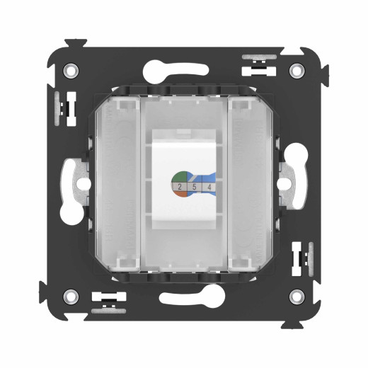 Телефонная розетка RJ-12 без шторки в стену одинарная, Avanti, белое облако