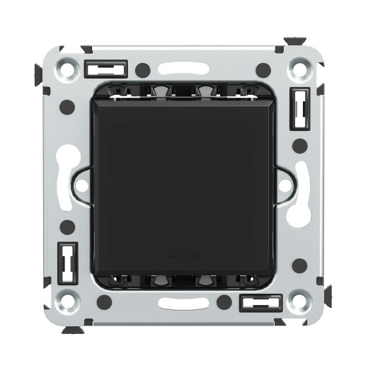 Кнопка одноклавишная в стену, Avanti, черный квадрат