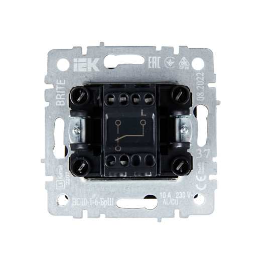 BRITE Выключ. 1-кл. прох. 10А ВС10-1-6-БрШ шамп. IEK