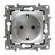 Розетка с заземлением - Legrand Etika - без шторок 16А 250В винтовые зажимы - алюминий