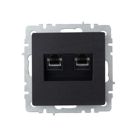 BRITE Роз. комп. 2-ая RJ45 кат.6 РК11-2-БрЧ черн. IEK