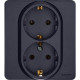Розетка двойная с заземлением - Legrand/Daccord Inspiria - без шторок в сборе 16А 250В винтовые зажимы - антрацит