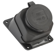 IEK OMEGA РБу13-1-0м Розетка с защитной крышкой угловая настенная IP44