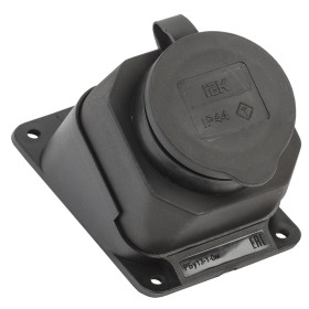 IEK OMEGA РБу13-1-0м Розетка с защитной крышкой угловая настенная IP44