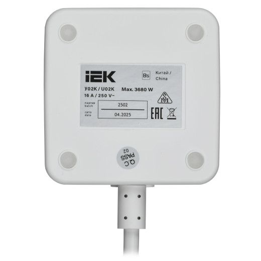 DOMINIC Удлинитель Qi10Вт У02К 1,3м 3х1мм2 USB A+C бел IEK