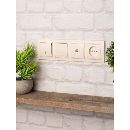 Рамка 4-местная горизонтальная бежевый Минск EKF