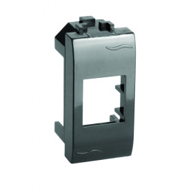DKC Brava Адаптер для информационных разъемов Keystone, черный, 1мод.