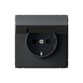 Systeme Electric ArtGallery Карбон Розетка с заземл. со шторк. с крышк., 16А, IP20,  механизм, быстрозажим. клем.
