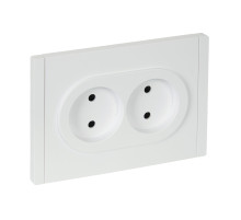 IEK FORTE&PIANO Белый Розетка 2-я б/з со шт безвинтовое крепление10А FP225