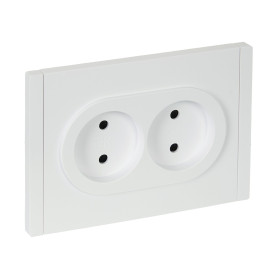 IEK FORTE&PIANO Белый Розетка 2-я б/з со шт безвинтовое крепление10А FP225