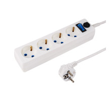 PROconnect Сетевой фильтр STANDARD 4 гнезда, 3 м, 3х0.75 мм², с/з + автовыкл., белый