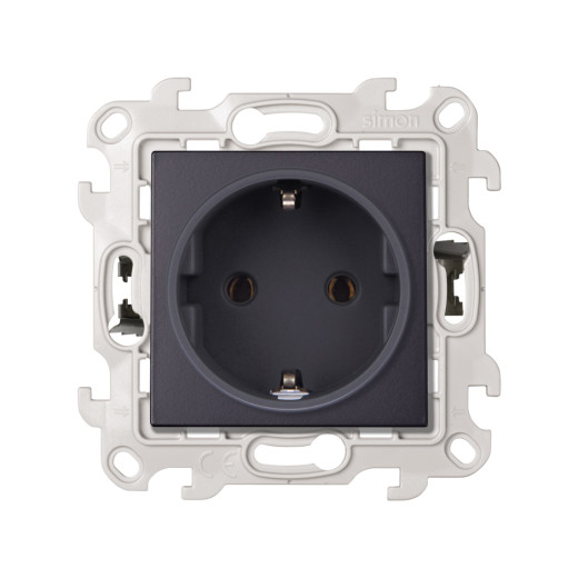 Розетка 2К+3 без защитных шторок Push&Go , графит