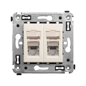 DKC Avanti Компьютерная розетка RJ-45 в стену, кат.5e двойная экранированная, 