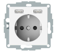 Schneider Electric Merten SM Бел Розетка Schuko с 2 USB c зарядным устройством 2,4 A