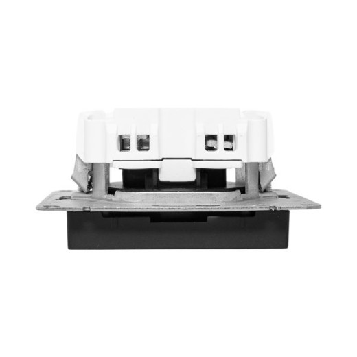 Механизм розетки, 16А, без заземления, со шторками, чёрный Эпика EKF