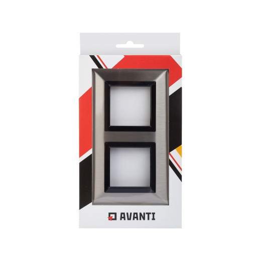 Рамка из металла 2 поста (4 мод.), Avanti, никелированная