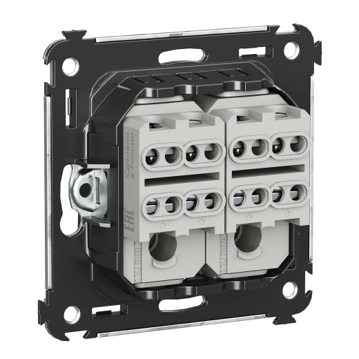 Инвертор двухклавишный в стену, Avanti, закаленная сталь