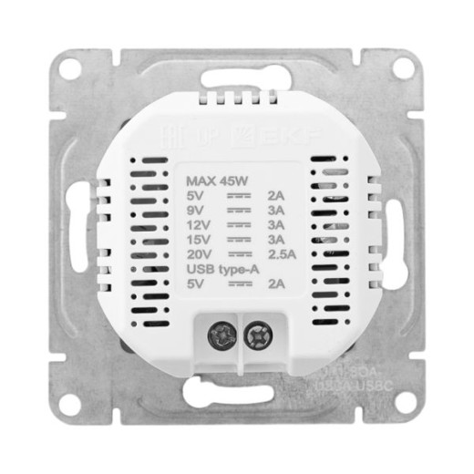 Механизм розетки USB-A+С, алюминий Эпика EKF