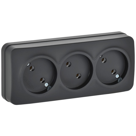 GLORY Роз. 3-я без з/к/ш о/у 10А РС23-2-ХЧм черн. м. IEK