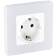Розетка с заземлением - Legrand/Daccord Inspiria - со шторками 16А 250В винтовые зажимы - белый