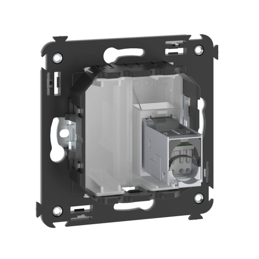 Компьютерная розетка RJ-45 в стену, кат.5e одинарная экранированная, Avanti, белое облако