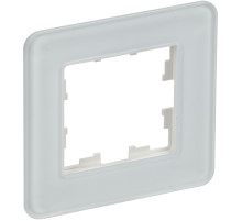 IEK BRITE DECOR Белый матовый стекло скругл.угол Рамка 1-м РУ-1-2-Бр RE