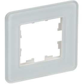 IEK BRITE DECOR Белый матовый стекло скругл.угол Рамка 1-м РУ-1-2-Бр RE