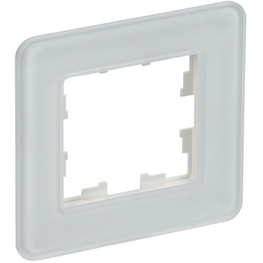 BRITE Рамка 1-мест. РУ-1-2-Бр стекло бел. RE IEK