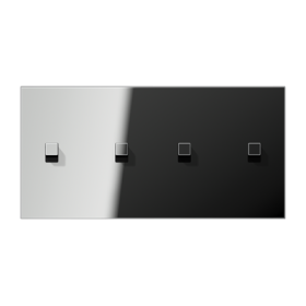 JUNG LS1912 Хром Центральная плата, 2 поста, для горизонтальной установки, тумблеры 2+2,куб; метал. исполнение