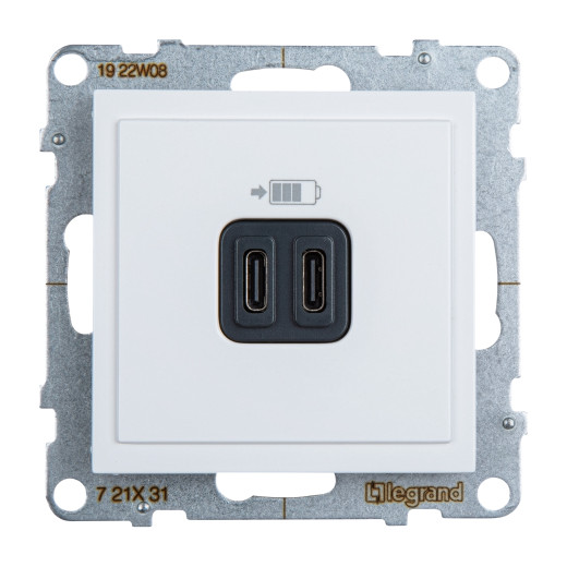 SUNO. Зарядное устройство USB 2 выхода Тип С - Тип С Цвет 