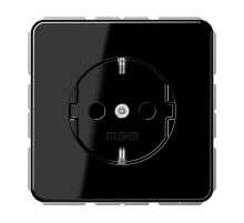JUNG CD 500/CD plus Черная Розетка с/з безвинт. зажим