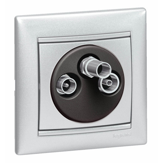 Розетка TV-FM-SAT - Legrand Valena - оконечная - алюминий