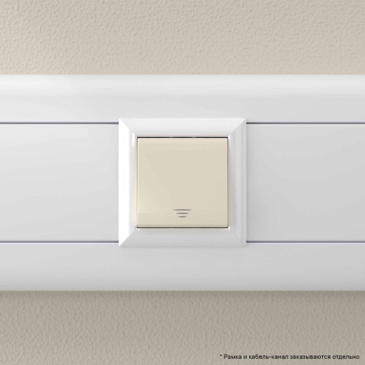 Выключатель одноклавишный модульный, Avanti, ванильная дымка, 2 модуля