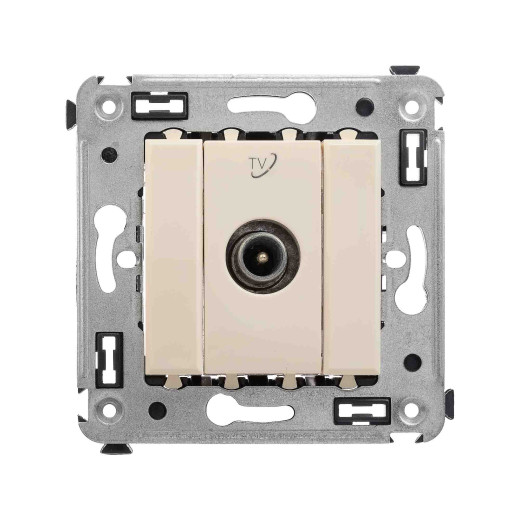 Розетка TV проходная в стену, Avanti, ванильная дымка