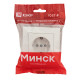 Минск Розетка 1-местная СП с заземлением 16А белая с защ. штор. EKF Basic