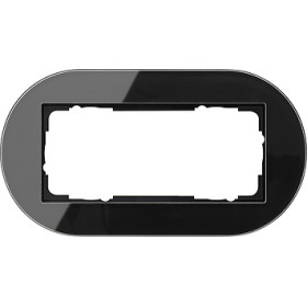 Gira Studio Черное стекло Рамка 2-ая без перегородки