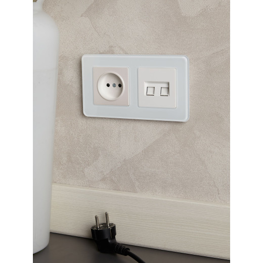 BRITE Рамка 2-мест. РУ-2-2-Бр стекло бел. RE IEK