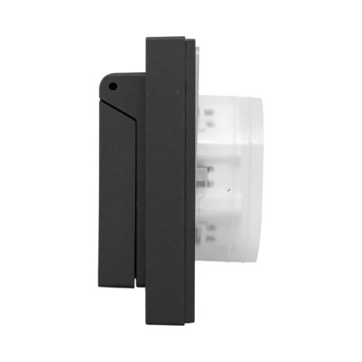 Механизм розетки двойной, 16А, IP44, с заземлением, со шторками, с рамкой, с крышками, чёрный Эпика EKF