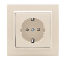 EKF Basic Минск Бежевый Розетка с/з, со шторками, 16А, СП.