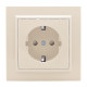Розетка 1-мест. СП с/з 16А бежевый с защ. штор. Минск EKF