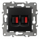 Розетка ЭРА Серия 12 12-3112-05 аудио двойная IP20 антрацит