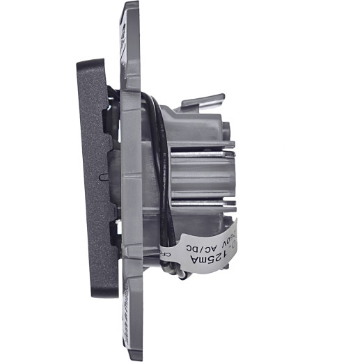 Выключатель двухклавишный с подсветкой/индикацией - Legrand/Daccord Inspiria - 10АХ 250В безвинтовые зажимы - антрацит