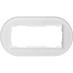 Gira Studio Белое стекло Рамка 2-ая без перегородки