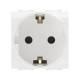 Электрическая розетка  с заземлением, со шторками, белая, 2мод.