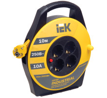 IEK Катушка УК10 с т/з 4 места 2Р+PЕ/10м 3х1,0 мм2 Industrial