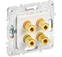 IEK SKANDY Арктический белый Аудиорозетка 4-ая SK-A01W