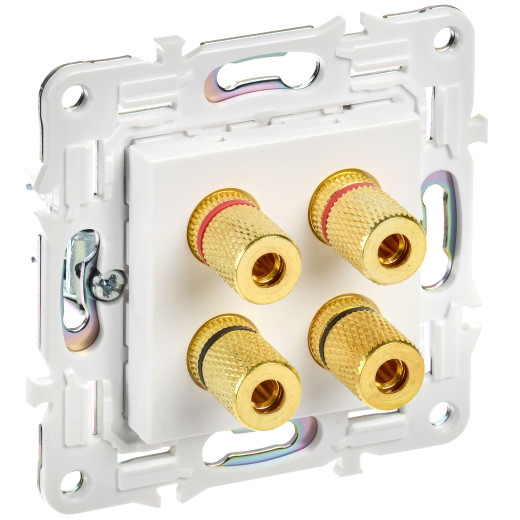 SKANDY Аудиорозетка 4-мест. SK-A01W арк. бел. IEK